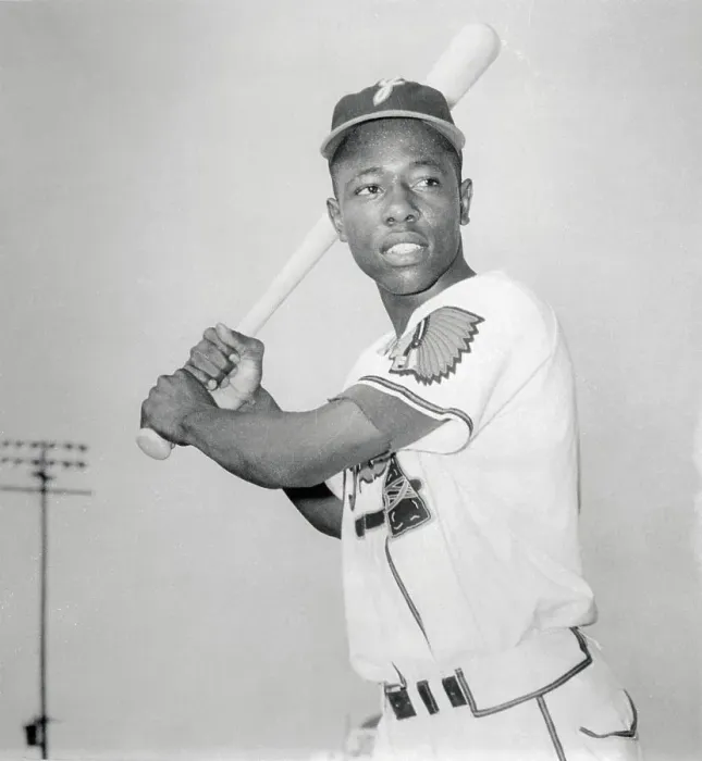 Framed Print : Hank Aaron Holding Baseball Bat Framed Print : Hank Aaron Holding Baseball Bat