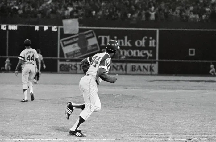 Framed Print : Hank Aaron Making His Record Home Run Framed Print : Hank Aaron Making His Record Home Run