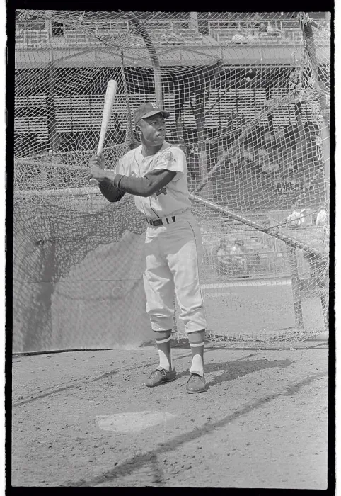Framed Print : Hank Aaron Practicing in Batting Cage Framed Print : Hank Aaron Practicing in Batting Cage