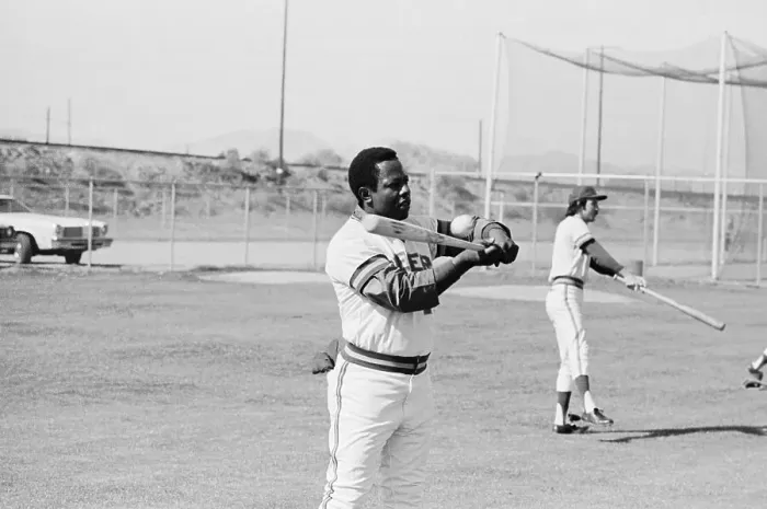 Framed Print : Hank Aaron Practicing Before Game Framed Print : Hank Aaron Practicing Before Game