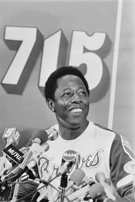 Framed Print : Hank Aaron at Press Conference After 715th Home Run Framed Print : Hank Aaron at Press Conference After 715th Home Run