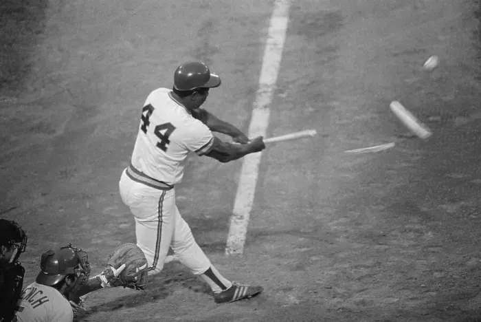 Framed Print : Hank Aaron Shattering Bat During Swing Framed Print : Hank Aaron Shattering Bat During Swing