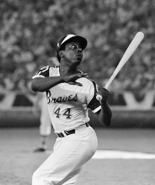Framed Print : Hank Aaron Watches Ball Land Foul Framed Print : Hank Aaron Watches Ball Land Foul