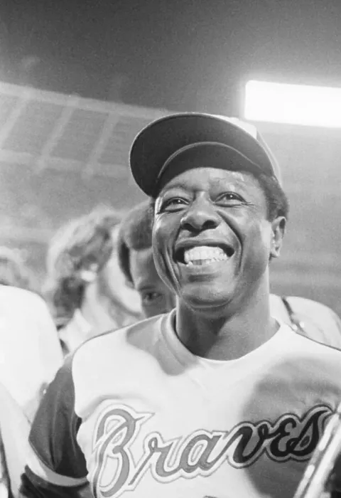 Framed Print : Hank Aaron Wearing Braves Uniform Framed Print : Hank Aaron Wearing Braves Uniform