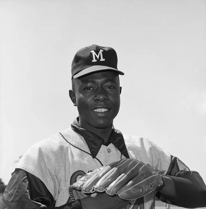 Framed Print : Hank Aaron Wearing Glove Framed Print : Hank Aaron Wearing Glove