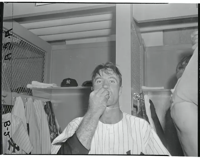 Framed Print : Hank Bauer Kissing His Fingers Framed Print : Hank Bauer Kissing His Fingers
