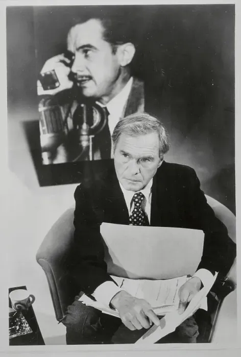 : Hank Greenspun Sitting at Desk : Hank Greenspun Sitting at Desk