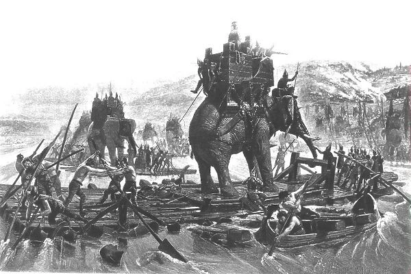 Hannibal Crossing Rhone On Elephants