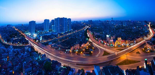 Hanoi panorama and skyline, cityscape night view