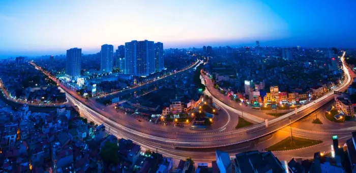 Framed Print : Hanoi panorama and skyline, cityscape night view