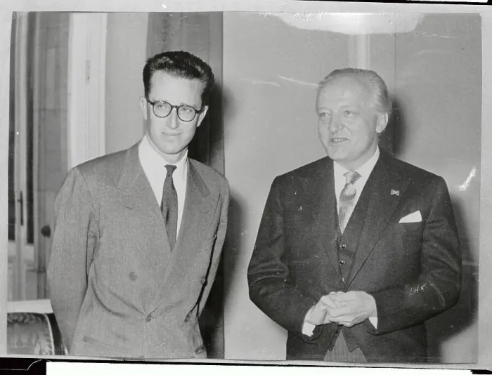 Framed Print : Hans Furler Posing with King Baudouin