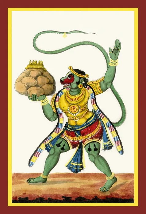 Framed Print : Hanumān depicted in pratyalidha Framed Print : Hanumān depicted in pratyalidha