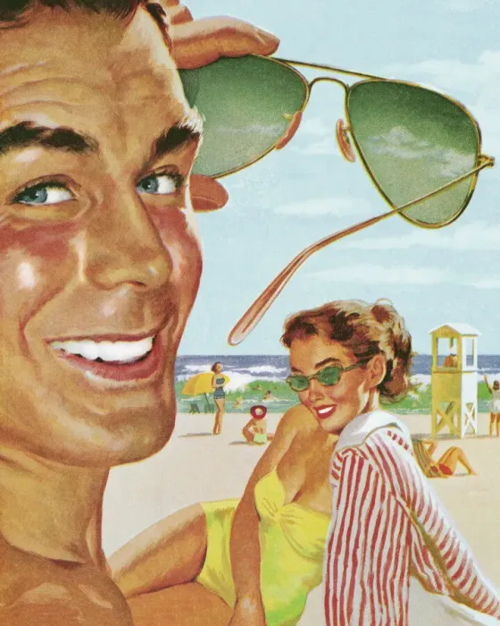 Framed Print : Happy Couple on the Beach