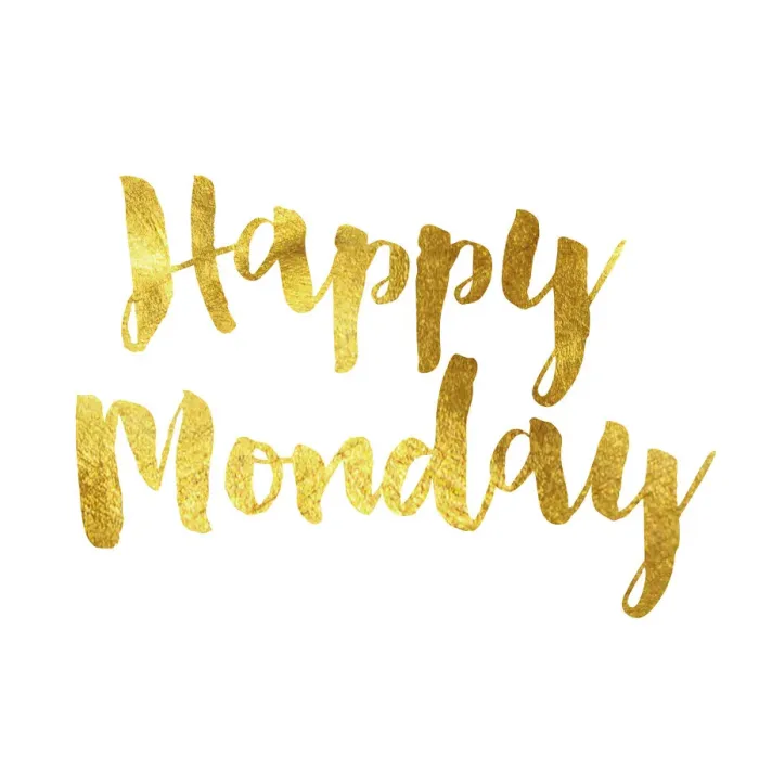 Framed Print : Happy monday gold foil message Framed Print : Happy monday gold foil message