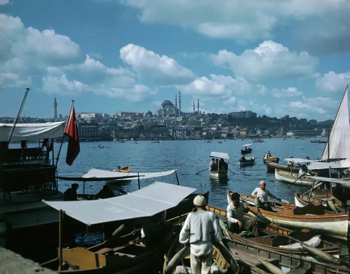 Framed Print : Harbor Scene in Istanbul Framed Print : Harbor Scene in Istanbul