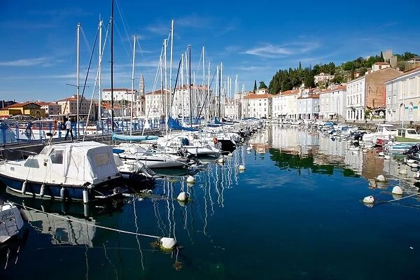 Harbour with boats, Piran, Adriatic Sea, Slovenia