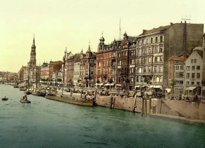 Framed Print : Harbour, Dovenfleet, Hamburg, Germany, Historic, digitally restored reproduction of a photochrome print from the 1890s Framed Print : Harbour, Dovenfleet, Hamburg, Germany, Historic, digitally restored reproduction of a photochrome print from the 1890s