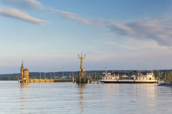 Framed Print : Harbour entrance of Konstanz with the statue of Imperia and the historic ferry Konstanz, Konstanz, Baden-Wurttemberg, Germany Framed Print : Harbour entrance of Konstanz with the statue of Imperia and the historic ferry Konstanz, Konstanz, Baden-Wurttemberg, Germany