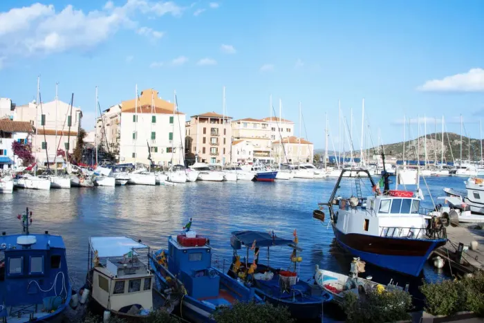 Framed Print : Harbour of La Maddalena