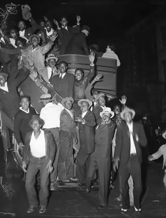 Framed Print : Harlem Celebrating Joe Louis Victory Framed Print : Harlem Celebrating Joe Louis Victory