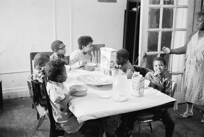 Framed Print : Harlem Family at Breakfast Table