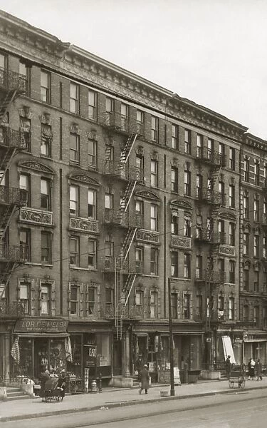 Harlem Street. A view of a street in Harlem, New York City, circa 1925