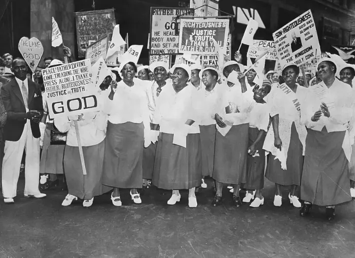 Framed Print : Harlem Woman In Father Divine Parade Framed Print : Harlem Woman In Father Divine Parade