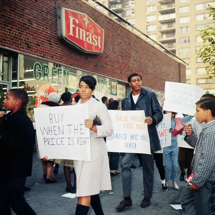 Framed Print : Harlem Youth Protesting Store Framed Print : Harlem Youth Protesting Store