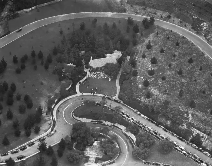 Framed Print : Harlow Funeral as Seen from Above Framed Print : Harlow Funeral as Seen from Above