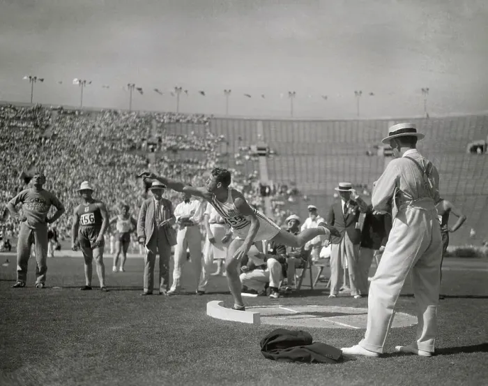 Framed Print : Harlow Rothert Putting a Shot at The Olympics Framed Print : Harlow Rothert Putting a Shot at The Olympics
