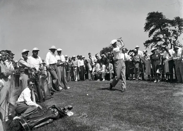 Framed Print : Harold Cooper Watching Byron Nelson Tee Off