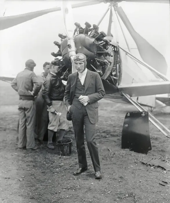 Framed Print : Harold F. Pitcairn and His Airplane Framed Print : Harold F. Pitcairn and His Airplane