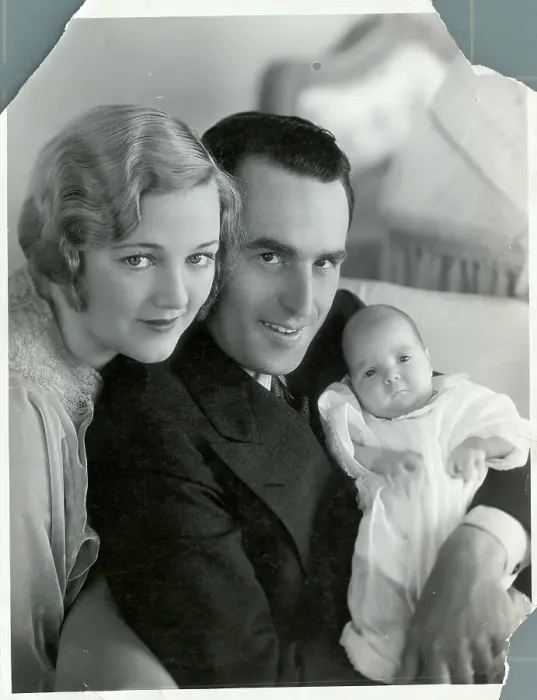 Framed Print : Harold Lloyd with Wife Holding Son Framed Print : Harold Lloyd with Wife Holding Son
