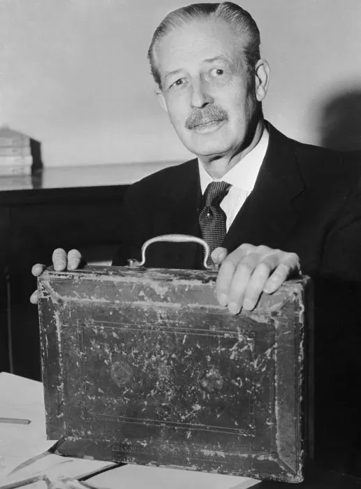 Framed Print : Harold Macmillan Holding Briefcase