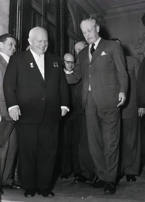 Framed Print : Harold MacMillan With Nikita Krushchev Framed Print : Harold MacMillan With Nikita Krushchev