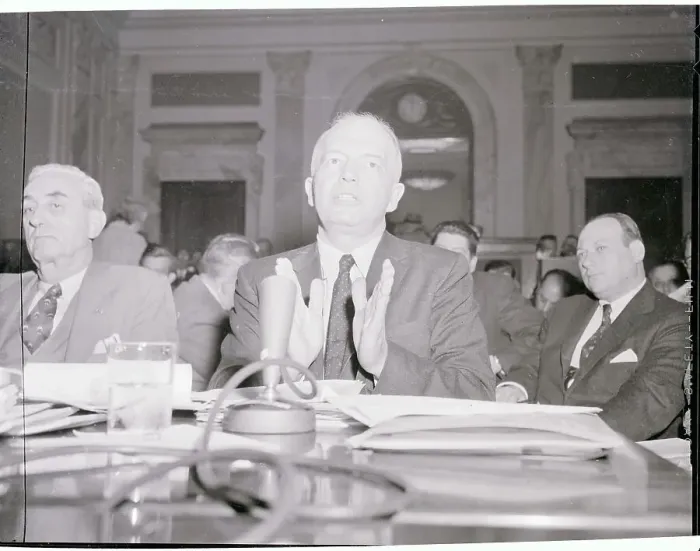 Framed Print : Harold Stassen Testifying at a Hearing Framed Print : Harold Stassen Testifying at a Hearing