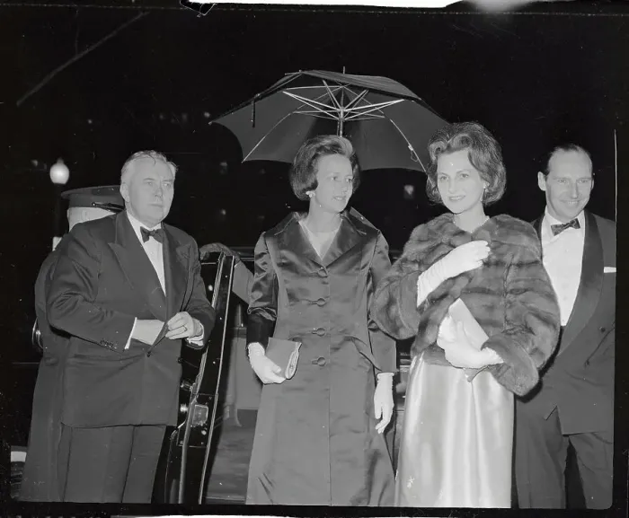 Framed Print : Harold Wilson and Friends Attending Theater Event Framed Print : Harold Wilson and Friends Attending Theater Event