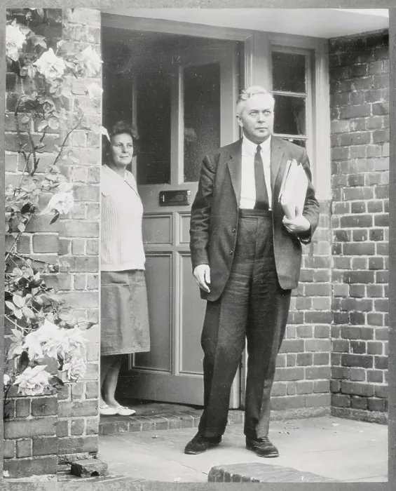 Framed Print : Harold Wilson Leaving His Home for Work Framed Print : Harold Wilson Leaving His Home for Work