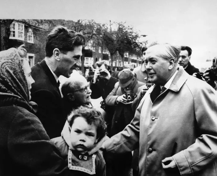 Framed Print : Harold Wilson Talking with Voters Framed Print : Harold Wilson Talking with Voters