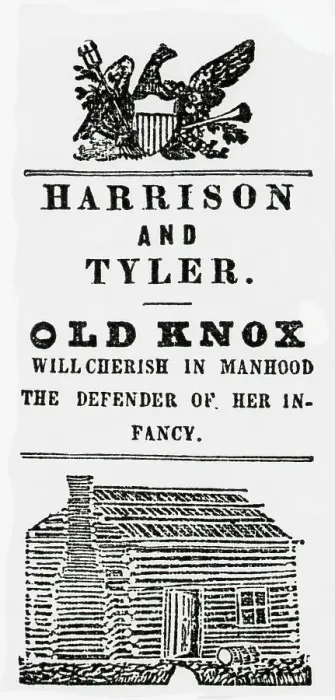 Framed Print : Harrison-Tyler Campaign Badge