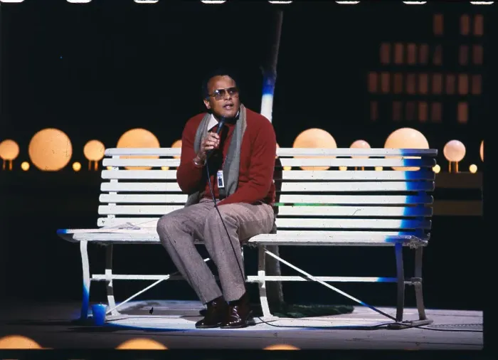 Framed Print : Harry Belafonte Sitting on Bench and Singing in Microphone Framed Print : Harry Belafonte Sitting on Bench and Singing in Microphone