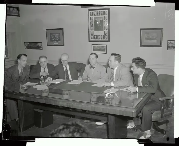 Framed Print : Harry Bennett and Ford Officials with Labor Reps Framed Print : Harry Bennett and Ford Officials with Labor Reps
