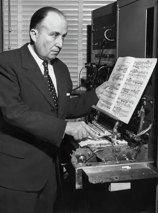 Framed Print : Harry F. Olson Operating Sythesizer Framed Print : Harry F. Olson Operating Sythesizer