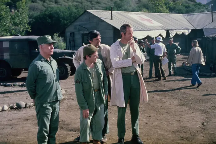 Framed Print : Harry, Gary, Alan And Mike - M*A*S*H Production Framed Print : Harry, Gary, Alan And Mike - M*A*S*H Production