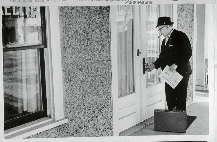 Framed Print : Harry Golden Locking Door with Paper in Hand Framed Print : Harry Golden Locking Door with Paper in Hand