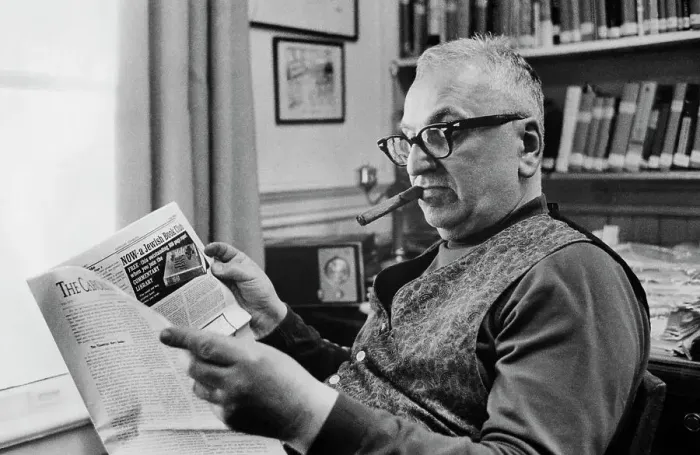 Framed Print : Harry Golden Reading His Newspaper Framed Print : Harry Golden Reading His Newspaper