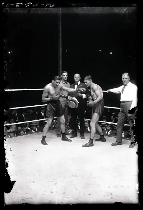 Framed Print : Harry Greb and Johnny Wilson in Ring During Fight Framed Print : Harry Greb and Johnny Wilson in Ring During Fight