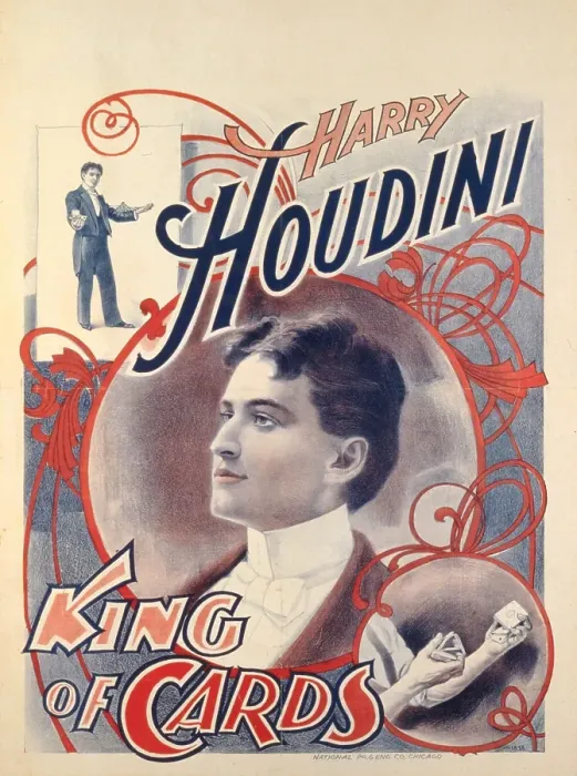 Framed Print : Harry Houdini King of Cards Poster