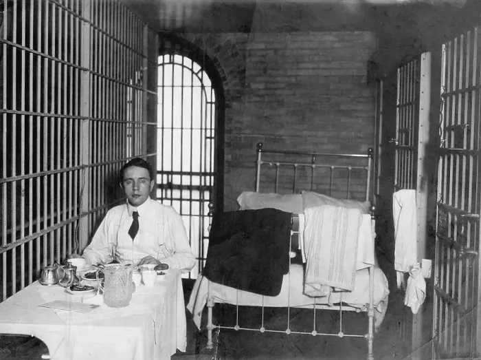 Framed Print : Harry K. Thaw Having Breakfast in Jail Framed Print : Harry K. Thaw Having Breakfast in Jail