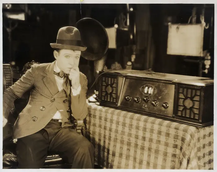 Framed Print : Harry Langdon Sitting By Radio Framed Print : Harry Langdon Sitting By Radio